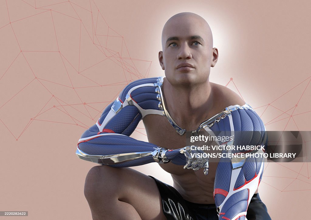 Bionic Body Man With Bionic Arms Illustration High-Res Vector Graphic - Getty Images