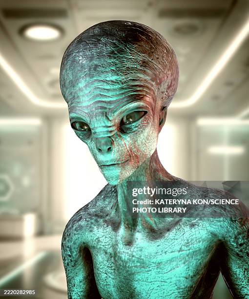 humanoid alien, illustration - alien stock illustrations