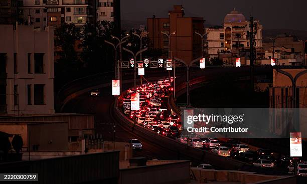 Heavy traffic builds up as vehicles attempt to leave Tehran following Israeli airstrikes, on June 15, 2025 in Tehran, Iran. Iran's foreign minister...
