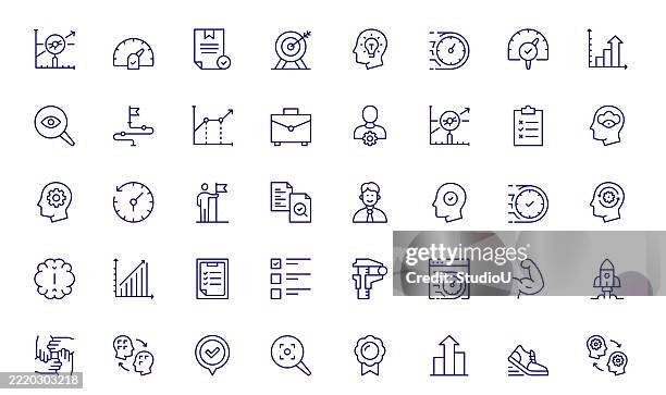 stockillustraties, clipart, cartoons en iconen met performance management editable icons - rolmodel