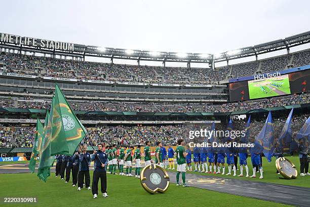 General view of the onfield ceremonies prior to the FIFA Club World Cup 2025 group A match between SE Palmeiras and FC Porto at MetLife Stadium on...