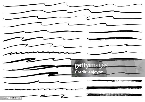 Black flowing pen underline patterns vector Black flowing pen underline patterns vector