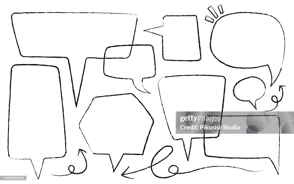 手描きの吹き出し&思考バルーン落書きキット