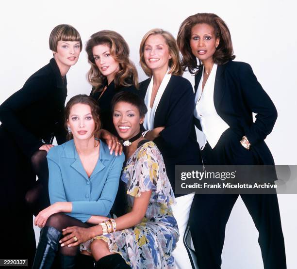 Portrait of Linda Evangelista, Cindy Crawford, Lauren Hutton, Beverly Johnson, Christy Turlington and Naomi Campbell Photo: Frank Micelotta/Getty...