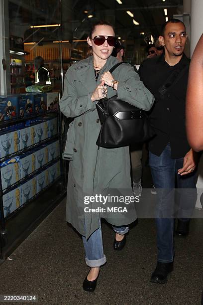 Miley Cyrus is seen arriving at St Pancras International on June 20, 2025 in London, United Kingdom.