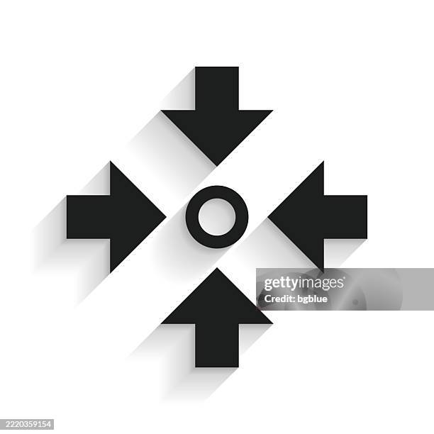 meeting point. icon with long shadow on white background - contracting stock illustrations