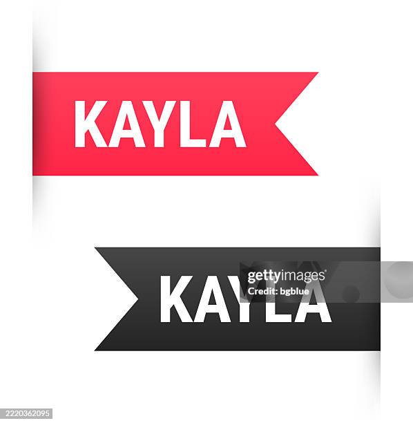Kayla Female Name Banner Bookmark Ribbon Label On White Background