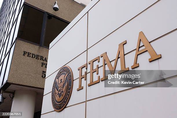 Federal Emergency Management Agency sign is displayed at their headquarters on June 13, 2025 in Washington, DC.