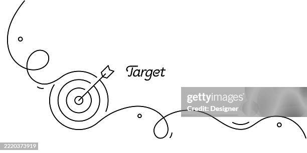 one continuous line drawing of target icon. single line vector illustration - precision abstract stock illustrations