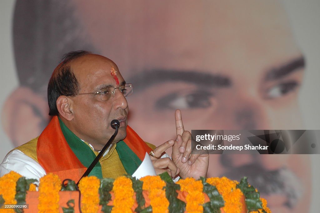 Newly elected BJP President Rajnath Singh