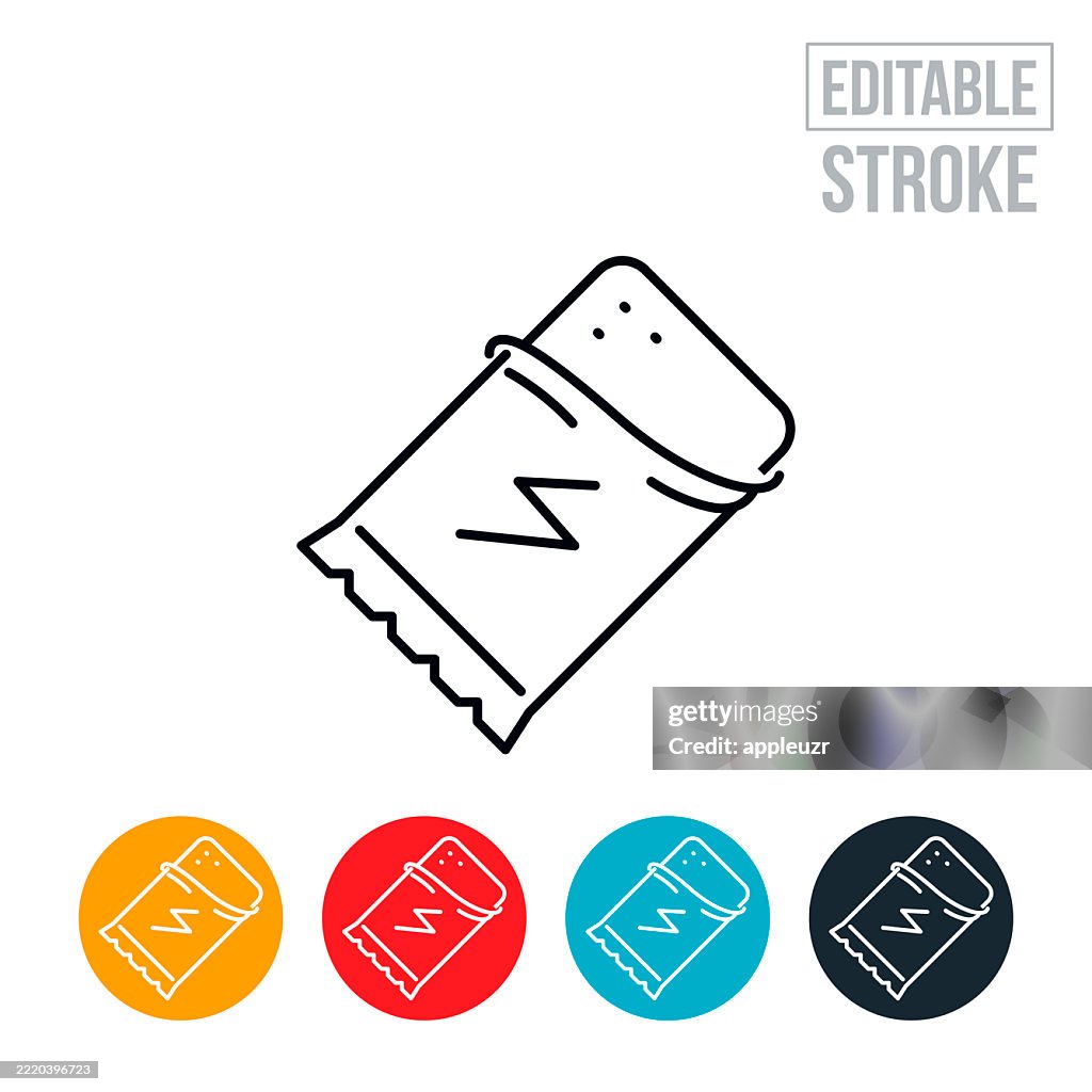 Energy Bar Thin Line Icon - Editable Stroke