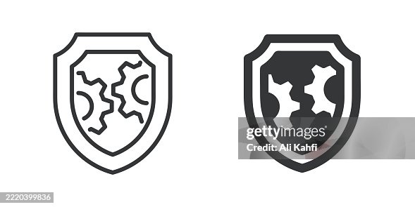 Protection Upgrade thin line and glyph solid icon. Editable stroke and perfect pixel isolated on transparent background Protection Upgrade thin line and glyph solid icon. Editable stroke and perfect pixel isolated on transparent background