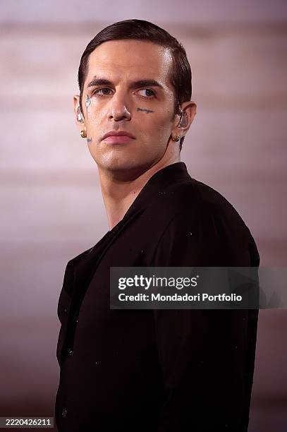 Italian singer-songwriter rapper Achille Lauro during the musical show Tim Summer Hits on Rai Uno, in Piazza del Popolo. Rome , June 10th, 2025