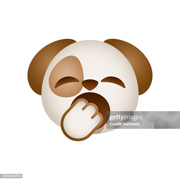 yawning dog emoji - yawning stock illustrations