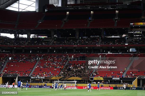 General view inside the stadium with empty seats in the stands during the FIFA Club World Cup 2025 group D match between Chelsea FC and Los Angeles...
