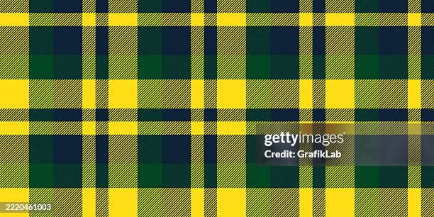 yellow and green plaid tartan pattern - dot network pattern stock illustrations
