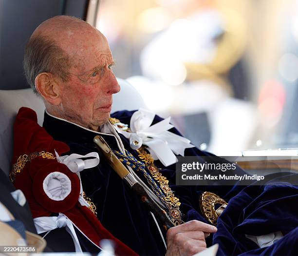Prince Edward, Duke of Kent attends the Order of the Garter service at St. George's Chapel, Windsor Castle on June 16, 2025 in Windsor, England. The...