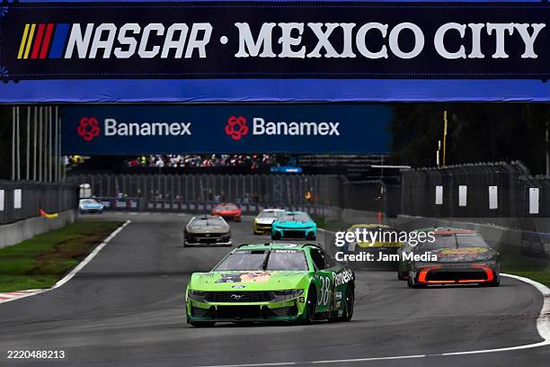 Zane Smith, driver of the Benebone Ford, drives during the NASCAR Cup Series Viva Mexico 250 at Autodromo Hermanos Rodriguez on June 15, 2025 in...