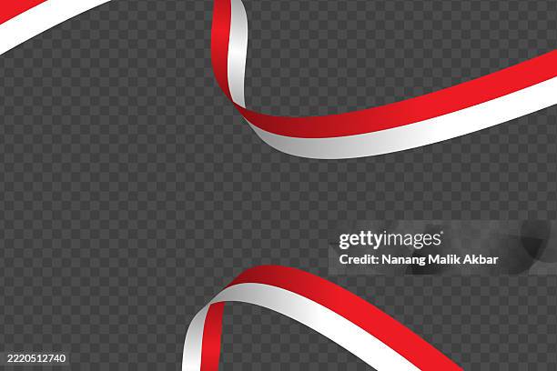 ilustraciones, imágenes clip art, dibujos animados e iconos de stock de cinta de bandera con fondo transparente - bandera indonesia