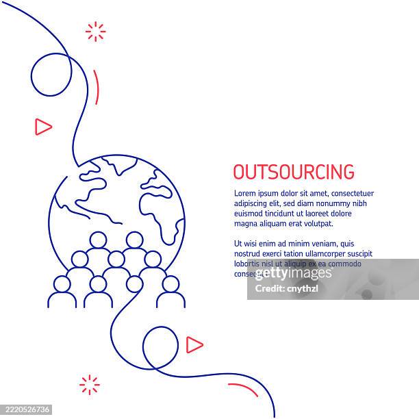 continuous line drawing of outsourcing icon. hand drawn symbol vector illustration. - outsourcing stock illustrations