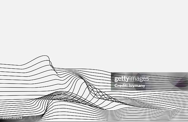 abstract black and white topographic line style mountain pattern background - map lines stock illustrations