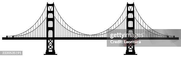 illustrazioni stock, clip art, cartoni animati e icone di tendenza di golden gate bridge, san francisco - golden gate