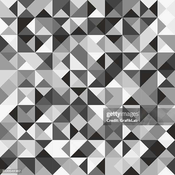 abstract geometric pattern with black and white triangles and squares design - kaleidoscope pattern stock illustrations
