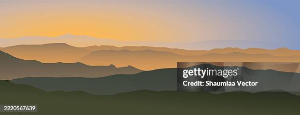 stockillustraties, clipart, cartoons en iconen met mountain landscape abstract background design. autumn season - indonesië