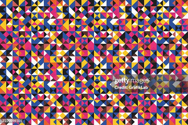 colorful geometric abstract art with triangular patterns bold design - go deeper stock illustrations