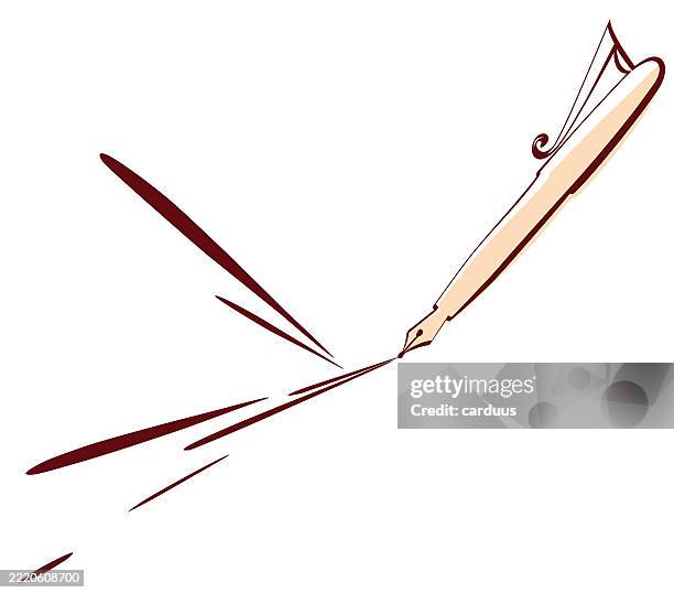 design fountain pen - pen stock illustrations