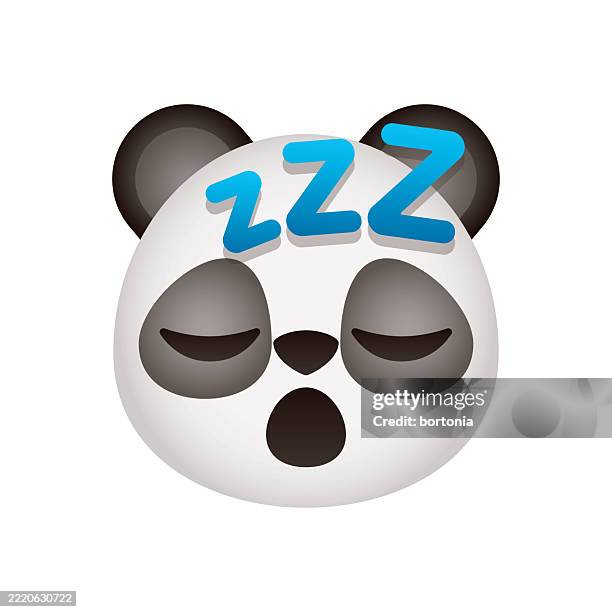 sleeping panda emoji - snoring stock illustrations