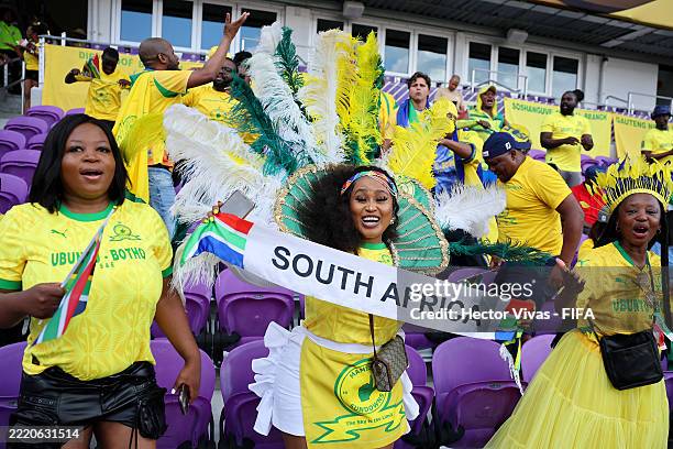 Mamelodi Sundowns FC fans cheer prior to the FIFA Club World Cup 2025 group F match between Ulsan HD FC and Mamelodi Sundowns FC at Inter&Co Stadium...