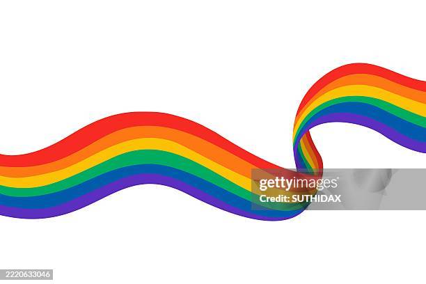 ilustraciones, imágenes clip art, dibujos animados e iconos de stock de ilustración de la bandera del arco iris mes del orgullo 2025 tipo uno - bandera del arco iris