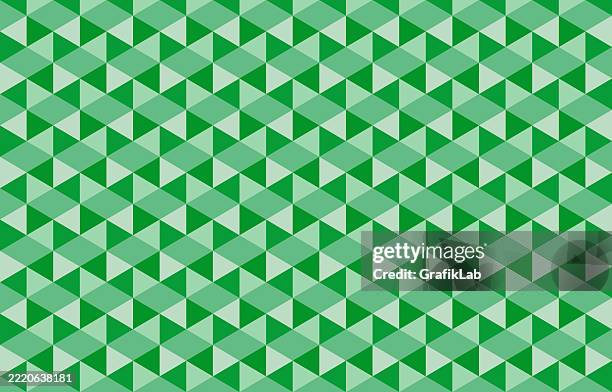 green triangular geometric pattern with symmetry - emerald background stock illustrations