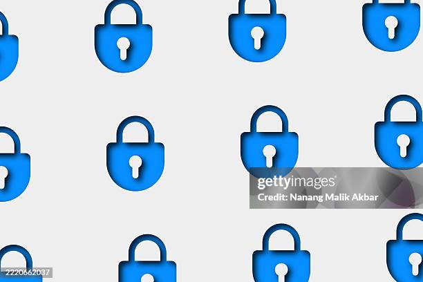 paper cut lock or padlock icon pattern for background design - key duplication stock illustrations