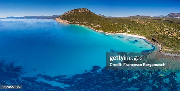 cala cartoe beach, east coast sardinia, siniscola, italy - baia foto e immagini stock