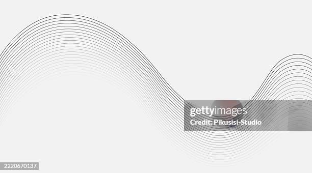 abstraktes modernes wellenlinienmuster. glatter grauer wellenlinienvektor. - frequenz stock-grafiken, -clipart, -cartoons und -symbole