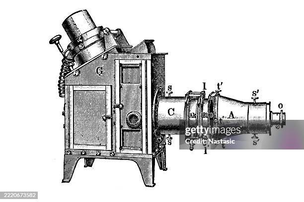 larger projection device - projector lens stock illustrations