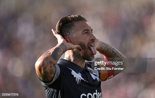 Sergio Ramos of CF Monterrey celebrates after scoring during the FIFA Club World Cup 2025 group E match between CF Monterrey and FC Internazionale...