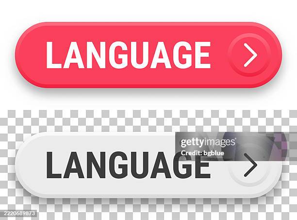 Web Language Button Language 3d Click Web Buttons On Blank Background High-Res Vector ...