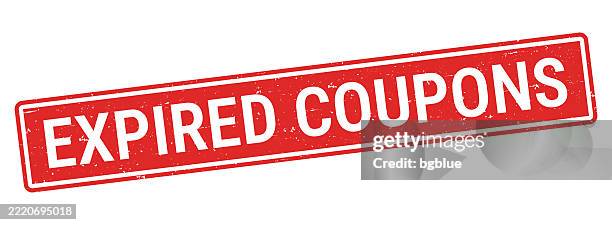 expired coupons - red rubber stamp on white background - bereavement frame stock illustrations