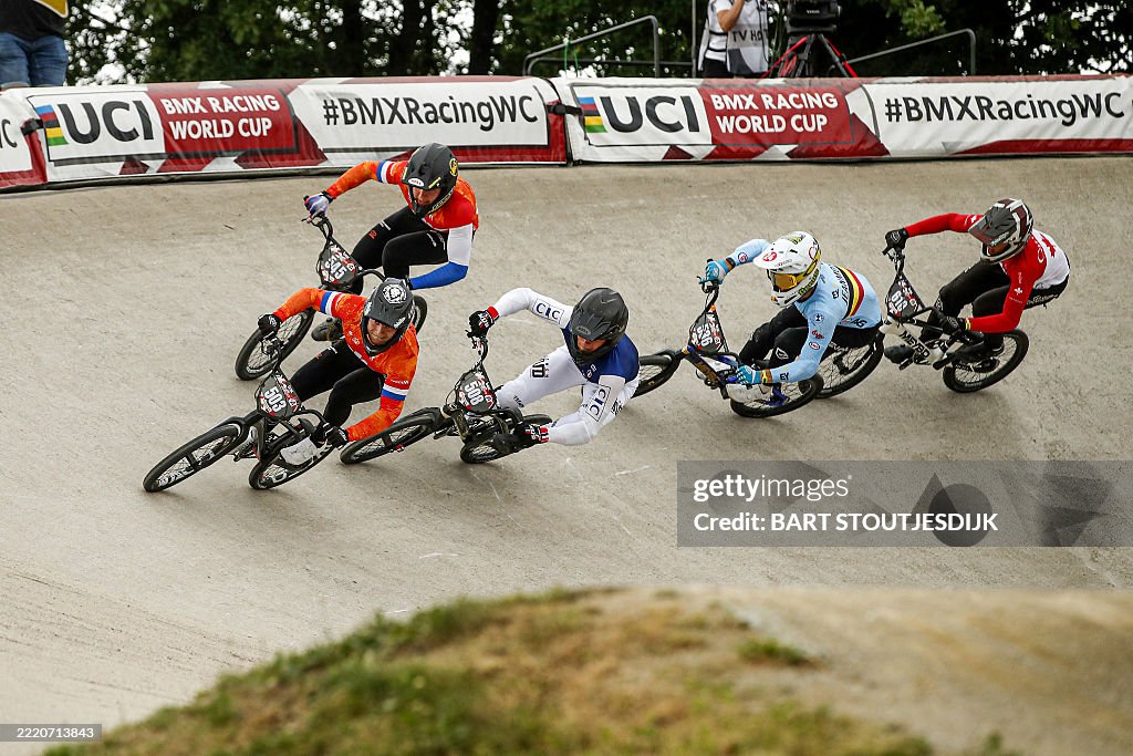 Bmx Riding Racing Riders compete during the 12th edition of the 2025 UCI BMX Racing ...