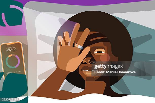 wearable technologies: smart ring - rhythm stock illustrations