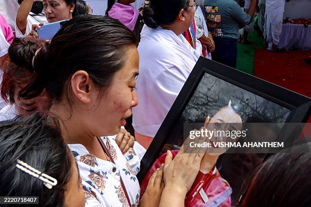 Kongbrailatpam Gitanjali Sharma, sister of plane crash victim Kongbrailatpam Nganthoi Sharma, a cabin crew member of the Air India flight AI171,...