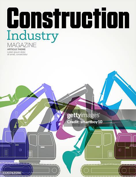 construction magazine cover template - construction workers break stock illustrations