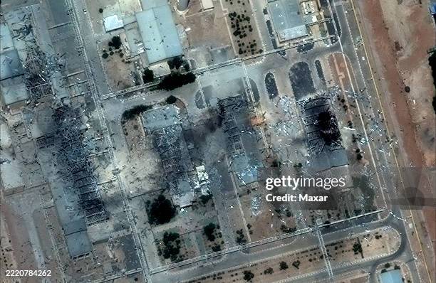 Maxar satellite imagery provides a second close-up view of the Isfahan nuclear facility showing severe damage after the airstrikes. Multiple...