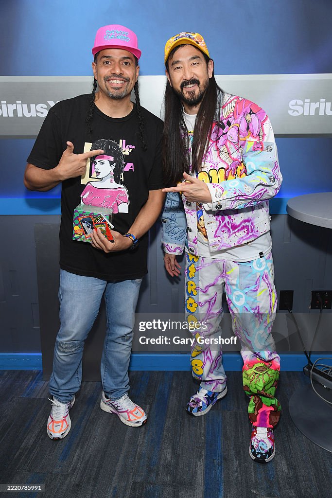 D Stroy Rapper Steve Aoki visits with host D-Stroy atSiriusXM Studios on June 18 ...