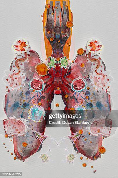 ilustrações de stock, clip art, desenhos animados e ícones de infected lung abstract - organismo acidófilo