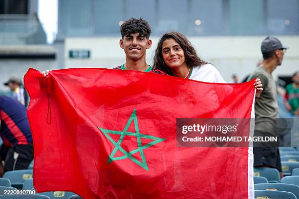 Wydad AC fans are enjoying their time after the final whistle of the match between Juventus FC vs Wydad AC in FIFA Club World Cup 2025 at Lincoln...