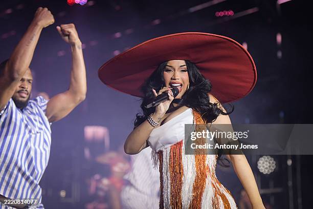Cardi B performs at Spotify Beach concert featuring Cardi B, Lola Young and Mark Ronson at Spotify Beach during Cannes Lions 2025 on June 18, 2025 in...